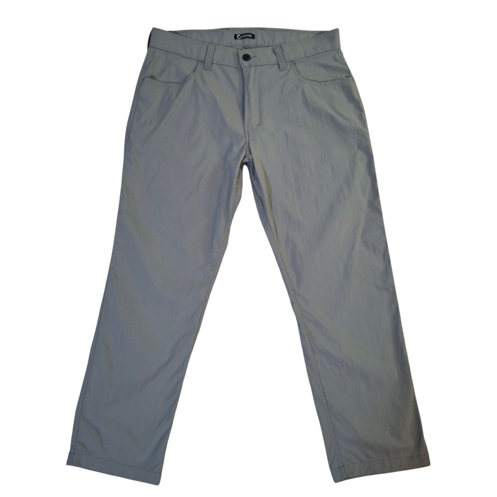 Origin USA Mens Straight Leg Nylon Stretch Pants Grey W36 L30 Made in USA